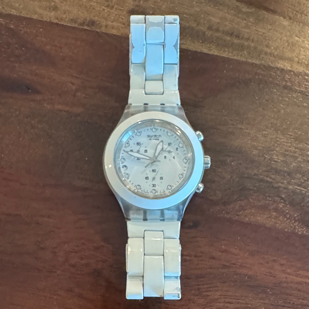 Swatch White Chronograph Watch